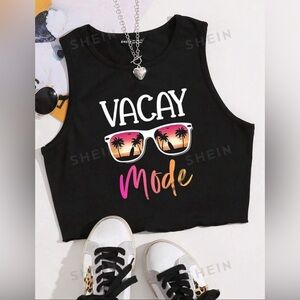 Ladies' Vacay Mode Print Round Neck Tank Top